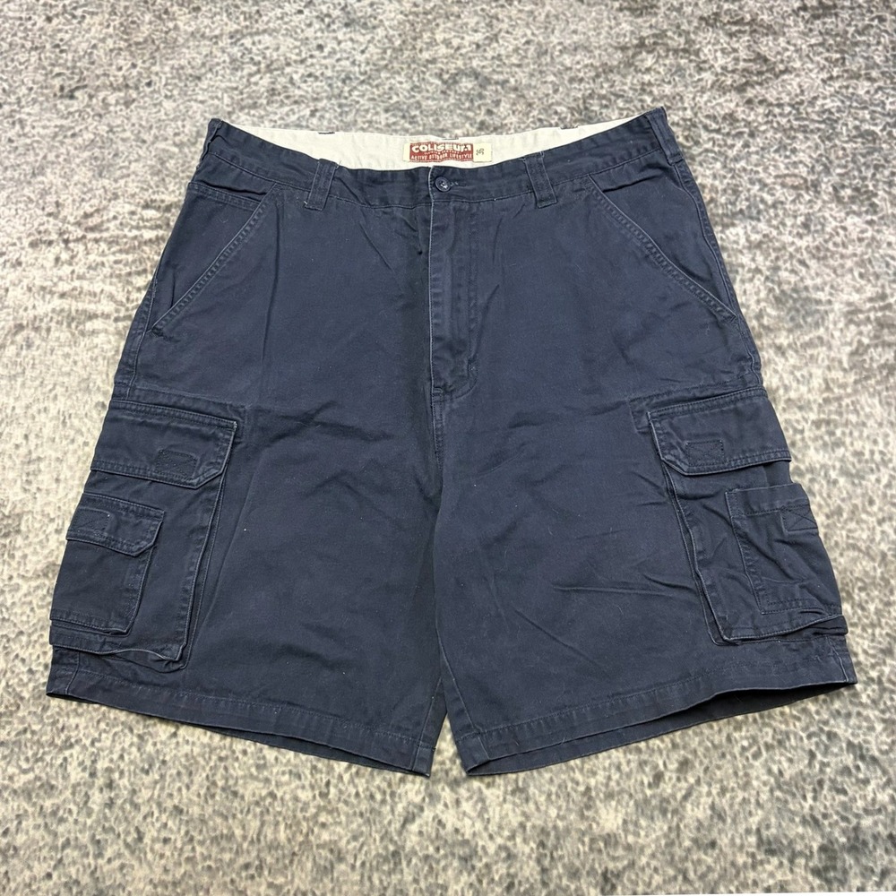 Coliseum Cargo Shorts Mens 36 Navy Blue Utility Skater Baggy Vintage Y2K